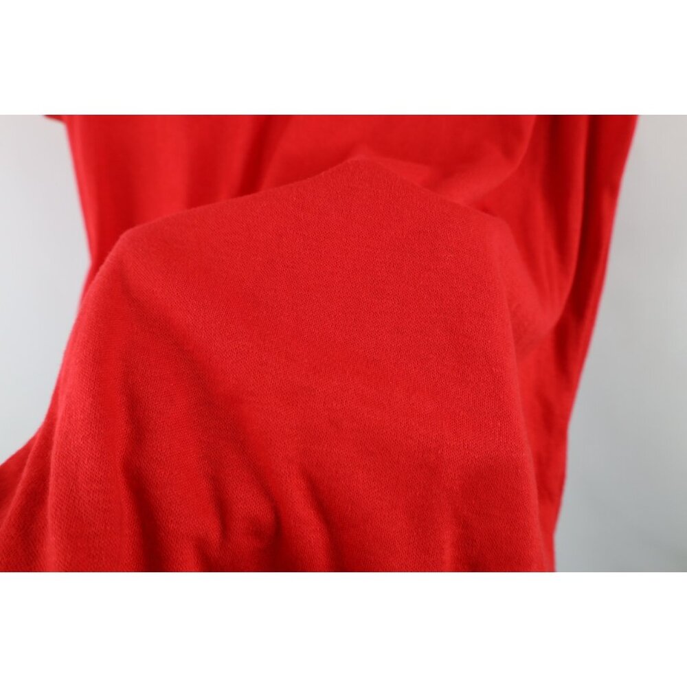 Vtg 80s 90s Streetwear Mens Medium Blank Knit Collared Golf Polo Shirt Red USA - Picture 9 of 15
